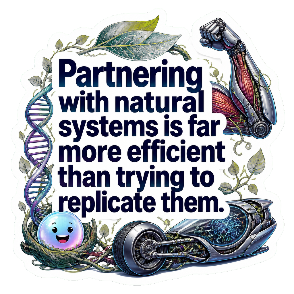 Partnering with natural systems is far more efficient than trying to replicate them.