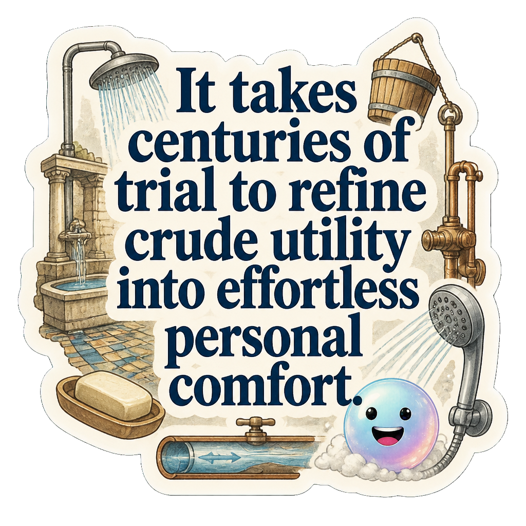It takes centuries of trial to refine crude utility into effortless personal comfort.