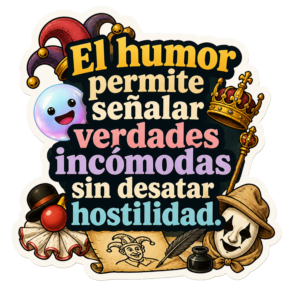 El humor permite señalar verdades incómodas sin desatar hostilidad.