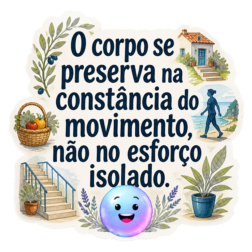 O corpo se preserva na constância do movimento, não no esforço isolado.