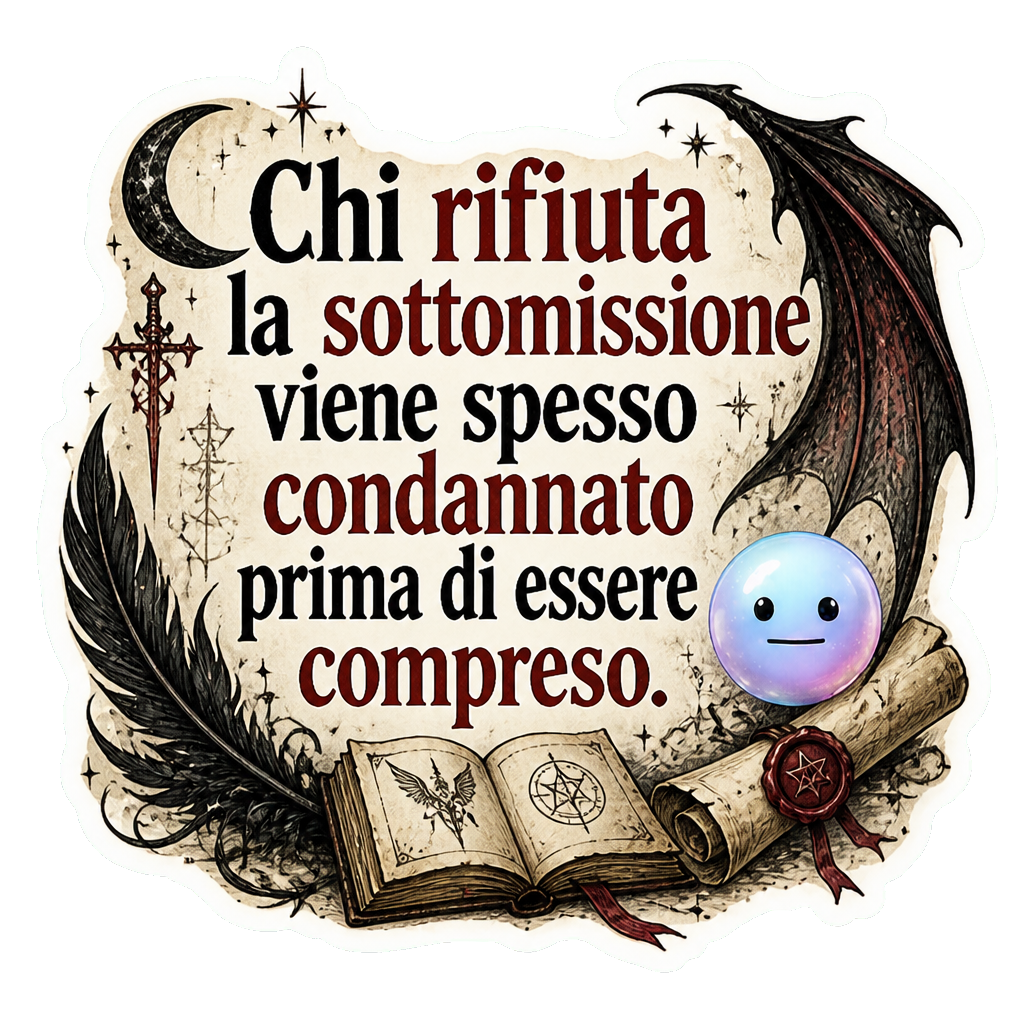 Chi rifiuta la sottomissione viene spesso condannato prima di essere compreso.