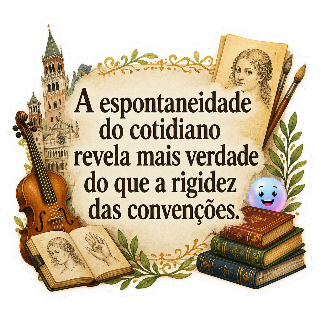 A espontaneidade do cotidiano revela mais verdade do que a rigidez das convenções.