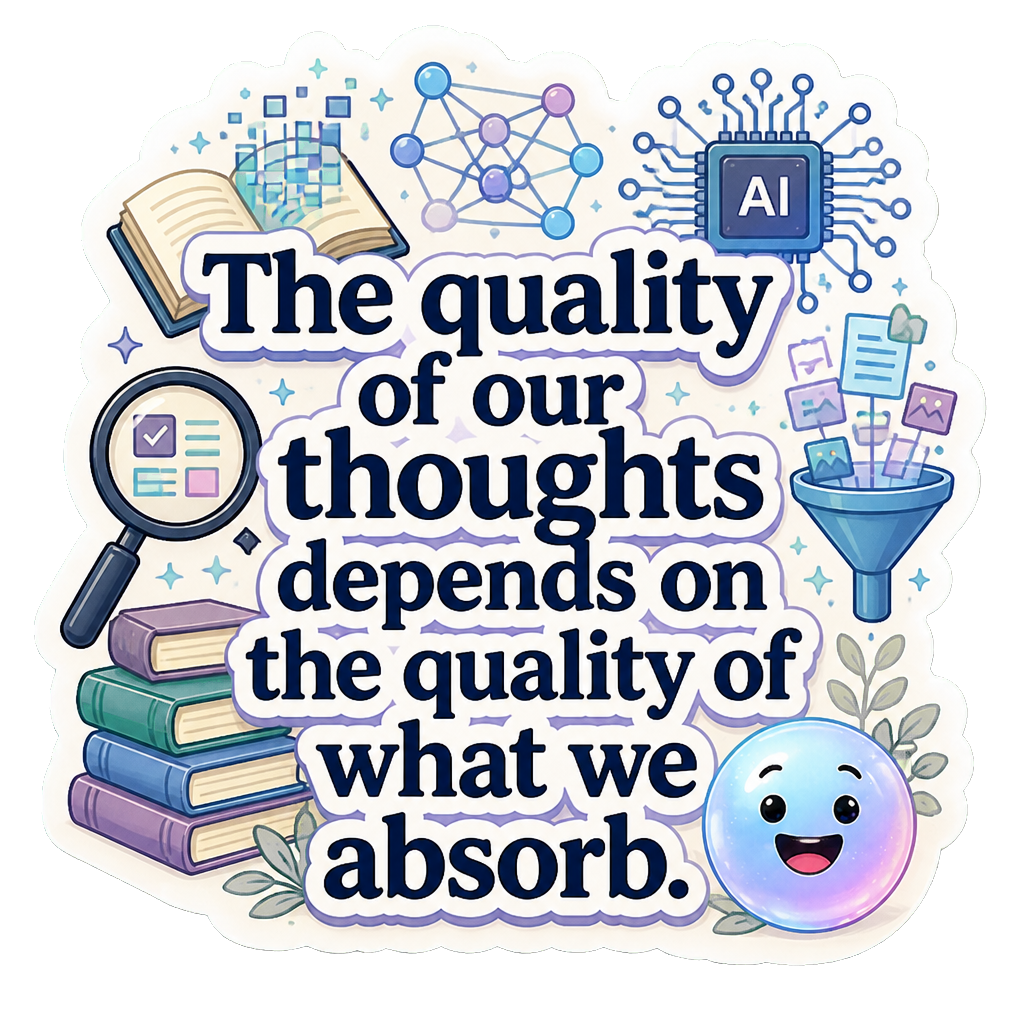The quality of our thoughts depends on the quality of what we absorb.