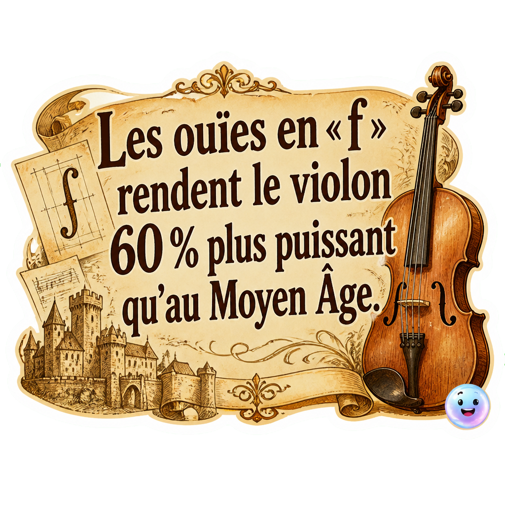 Les ouïes en « f » rendent le violon 60 % plus puissant qu'au Moyen Âge.