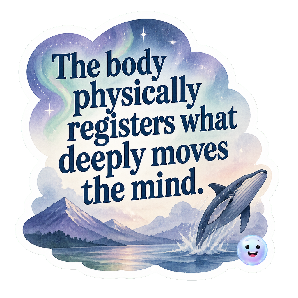 The body physically registers what deeply moves the mind.