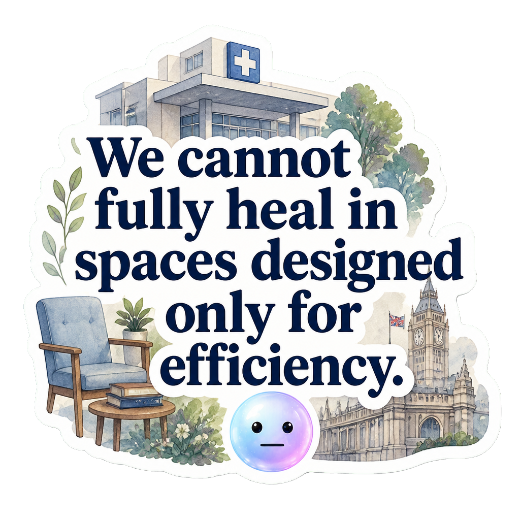 We cannot fully heal in spaces designed only for efficiency.