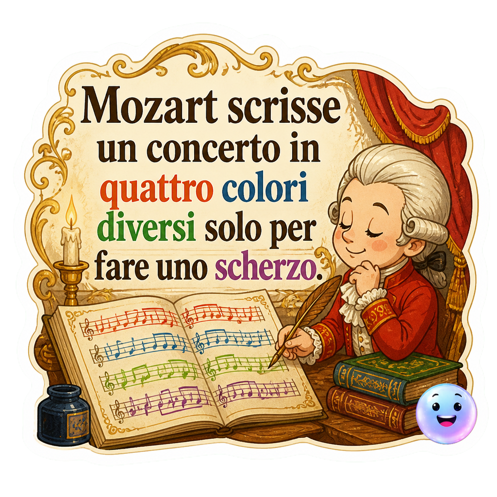 Mozart scrisse un concerto in quattro colori diversi solo per fare uno scherzo.