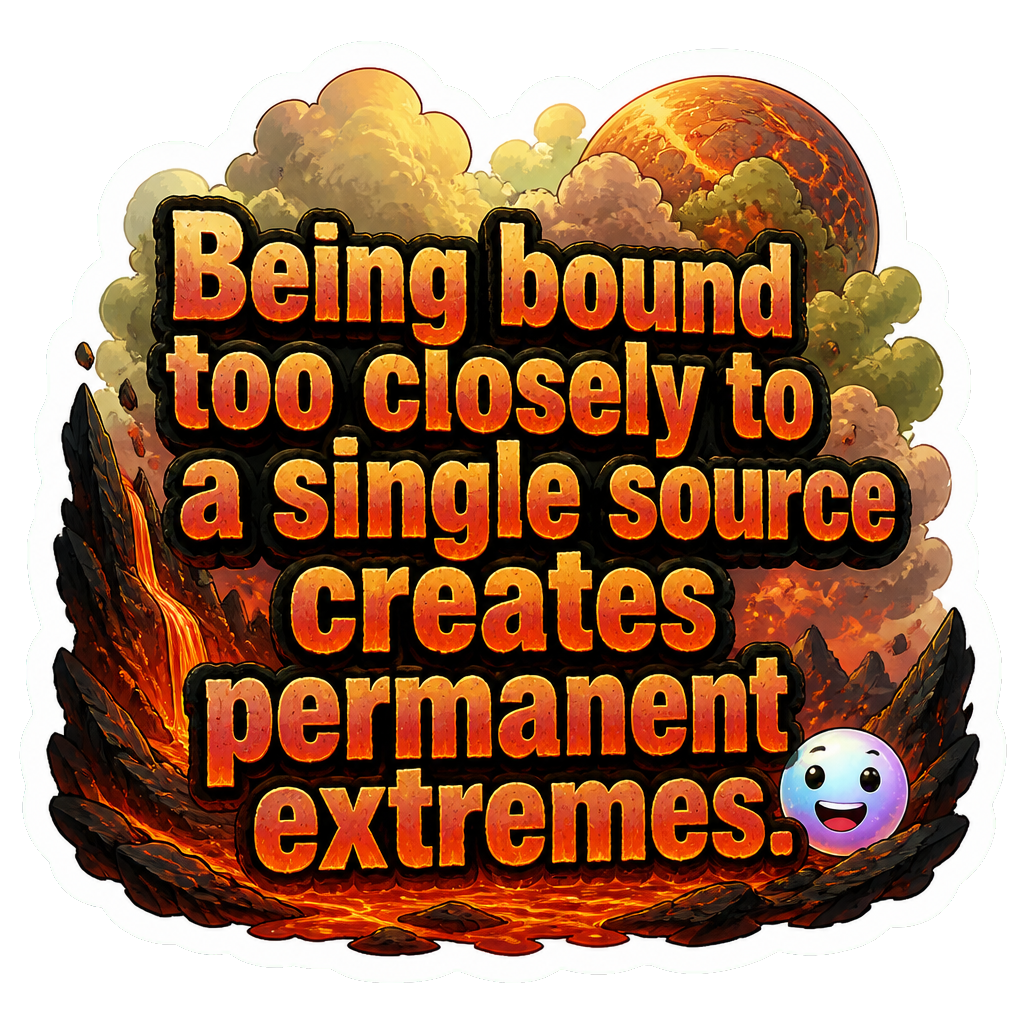 Being bound too closely to a single source creates permanent extremes.
