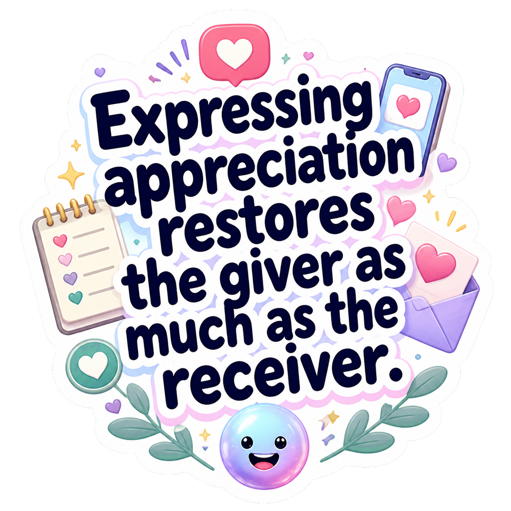 Expressing appreciation restores the giver as much as the receiver.
