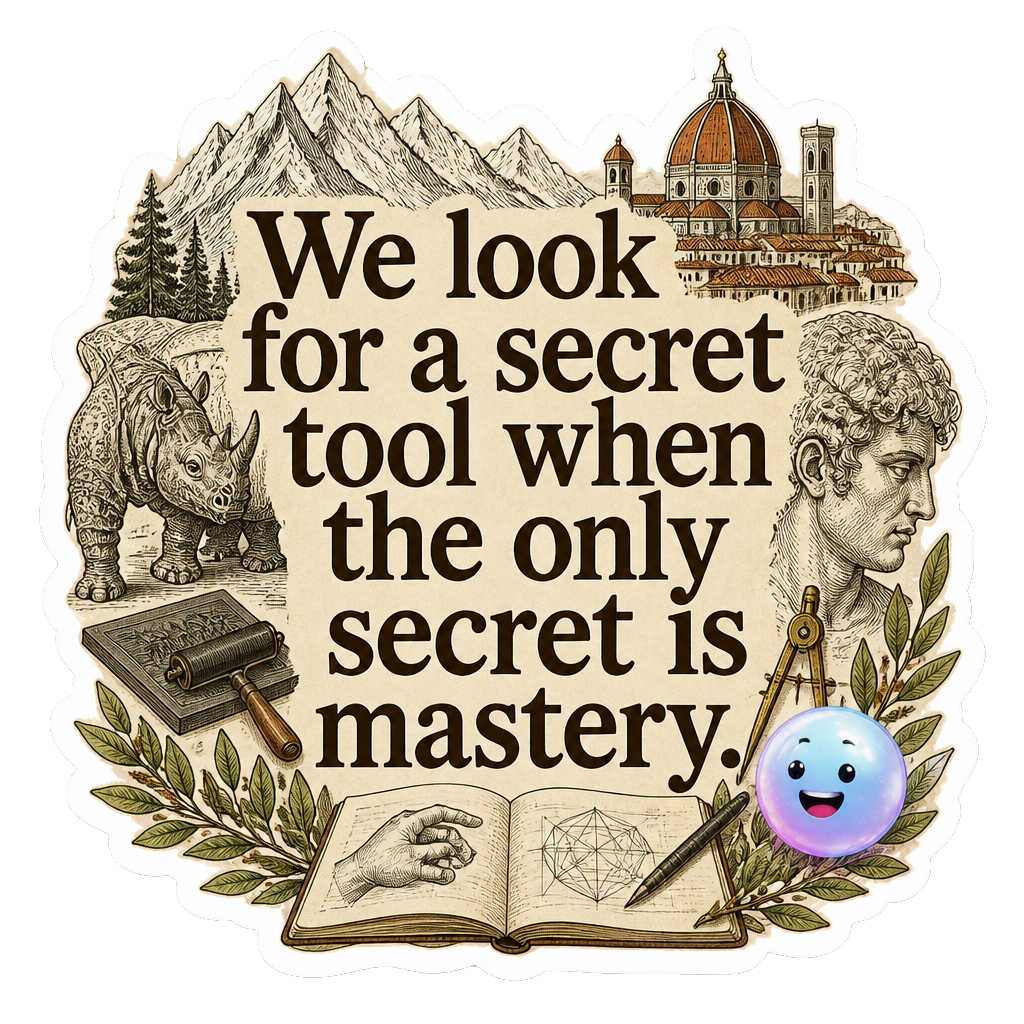 We look for a secret tool when the only secret is mastery.
