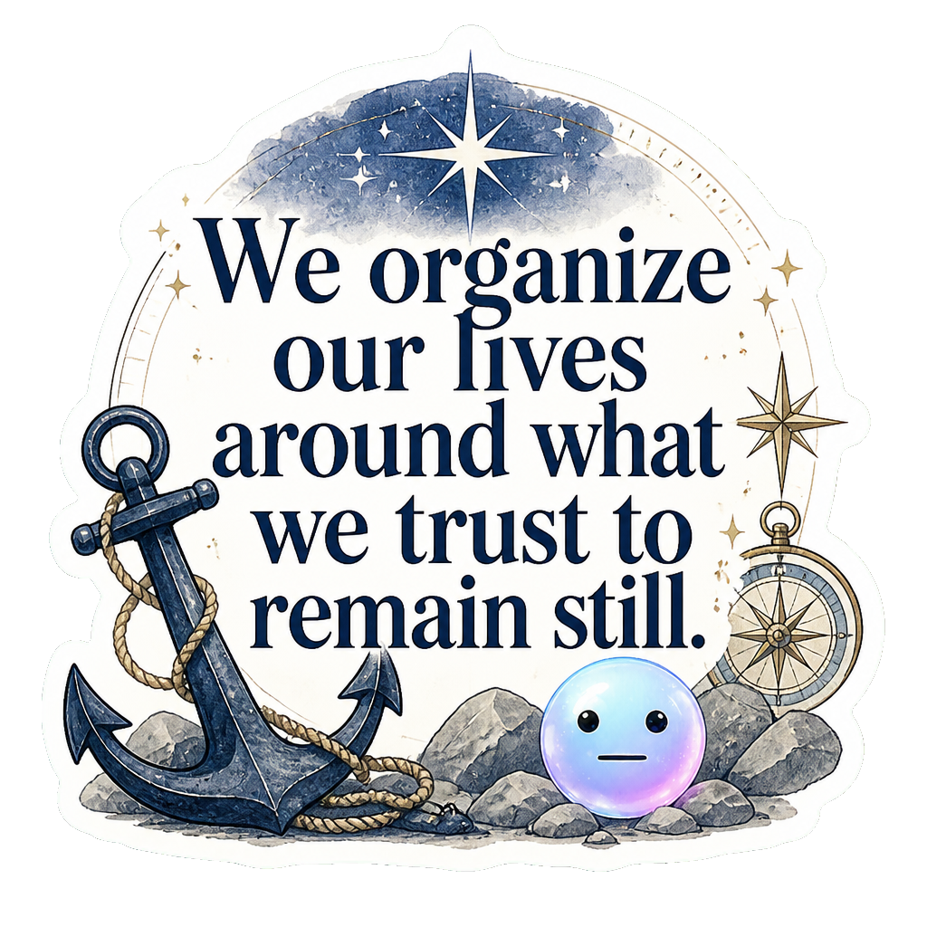 We organize our lives around what we trust to remain still.