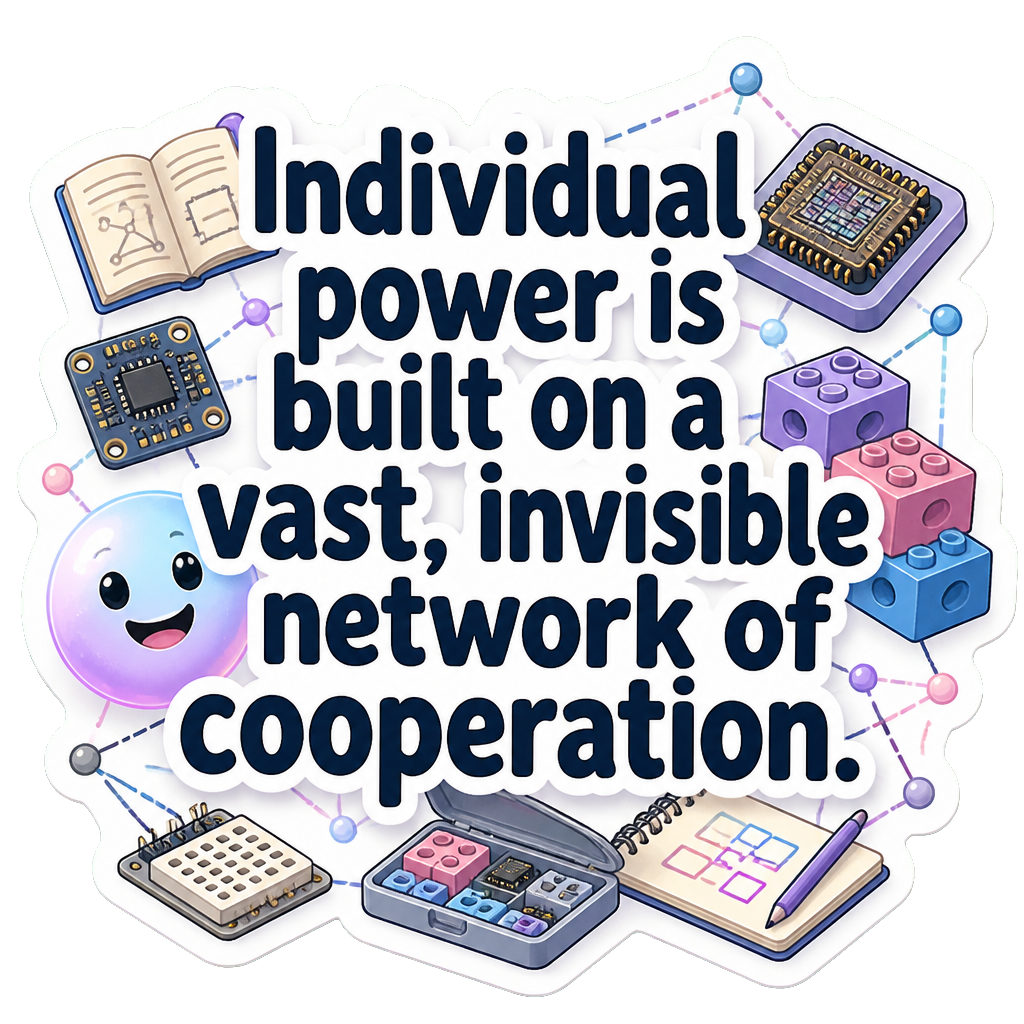Individual power is built on a vast, invisible network of cooperation.