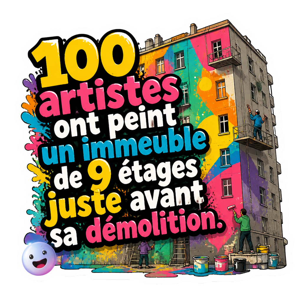 100 artistes ont peint un immeuble de 9 étages juste avant sa démolition.