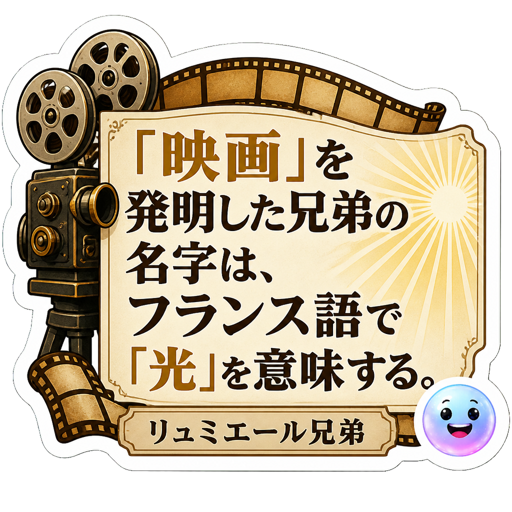 「映画」を発明した兄弟の名字は、フランス語で「光」を意味する。