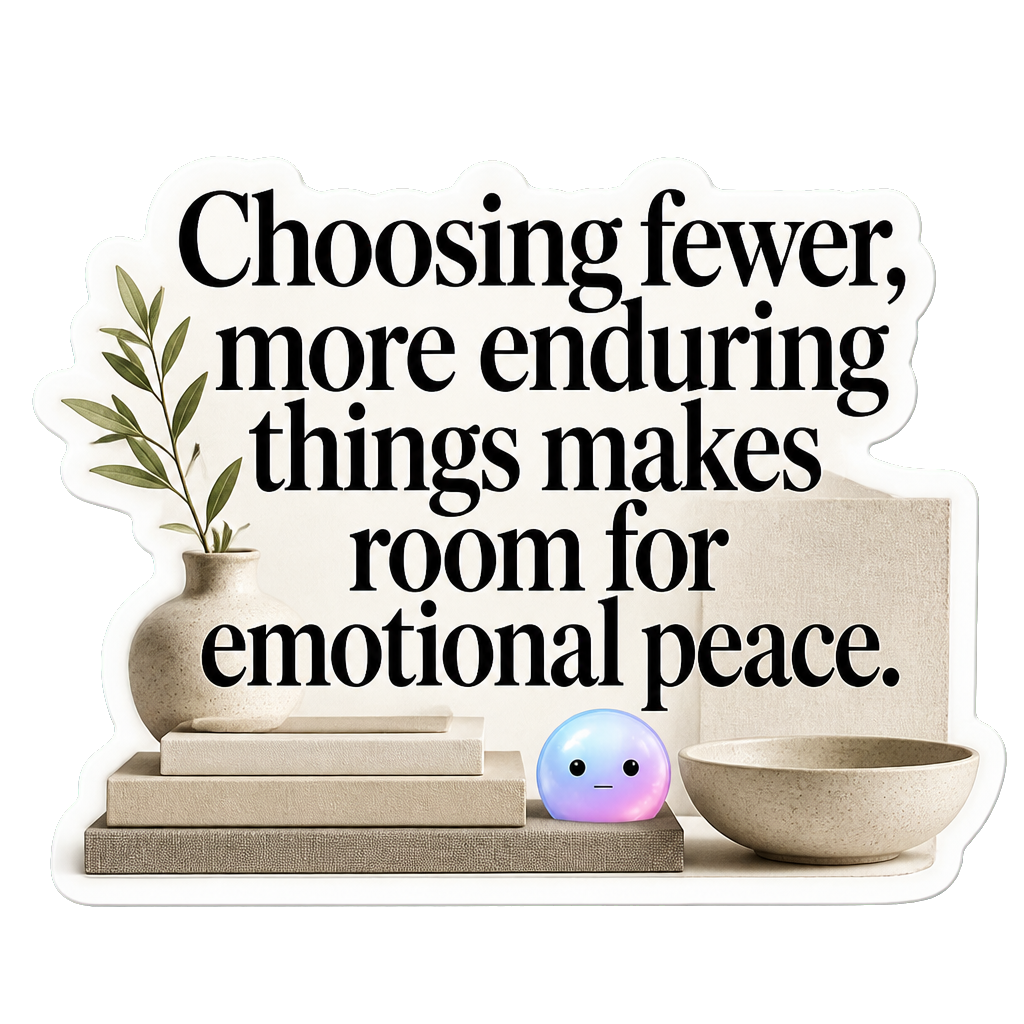 Choosing fewer, more enduring things makes room for emotional peace.