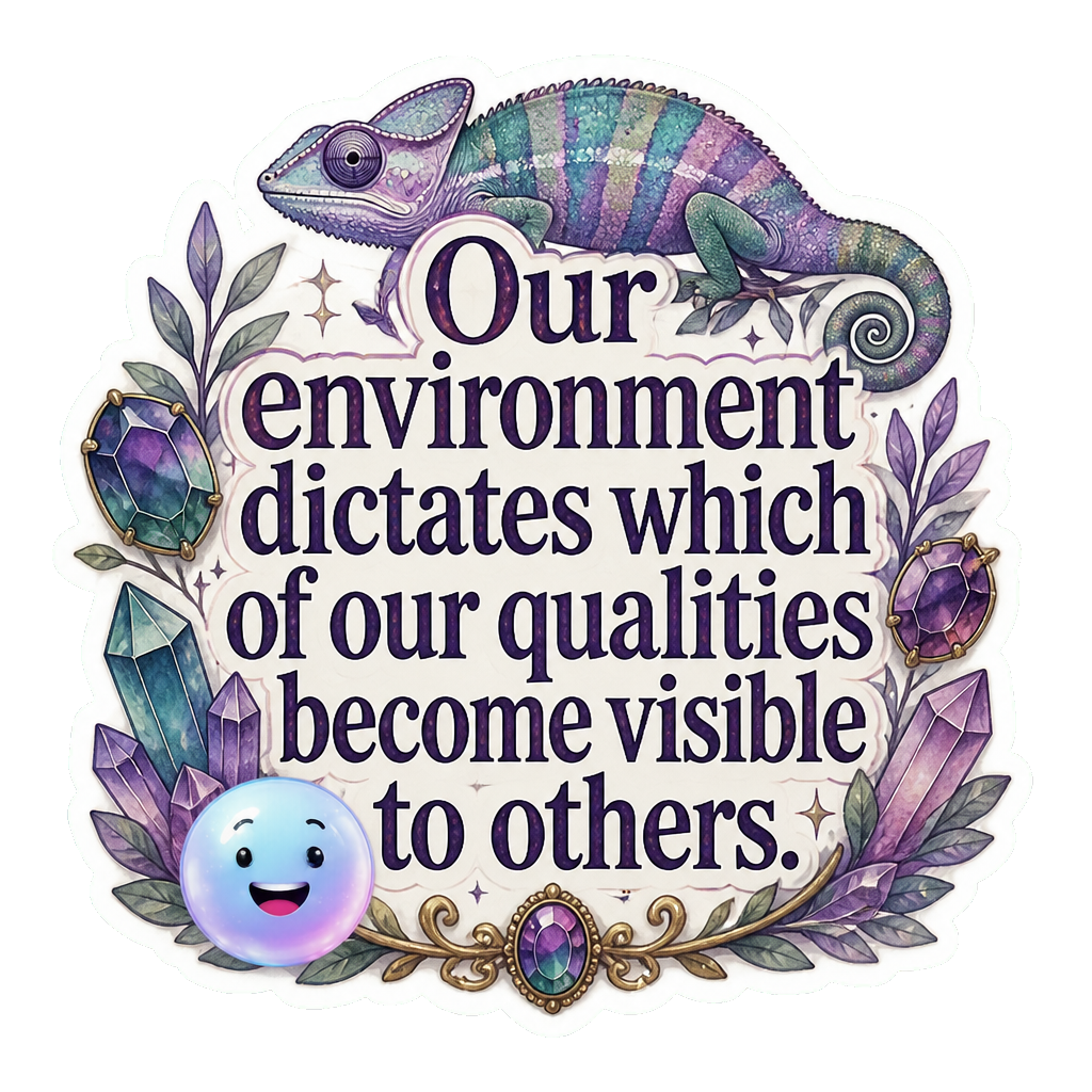 Our environment dictates which of our qualities become visible to others.