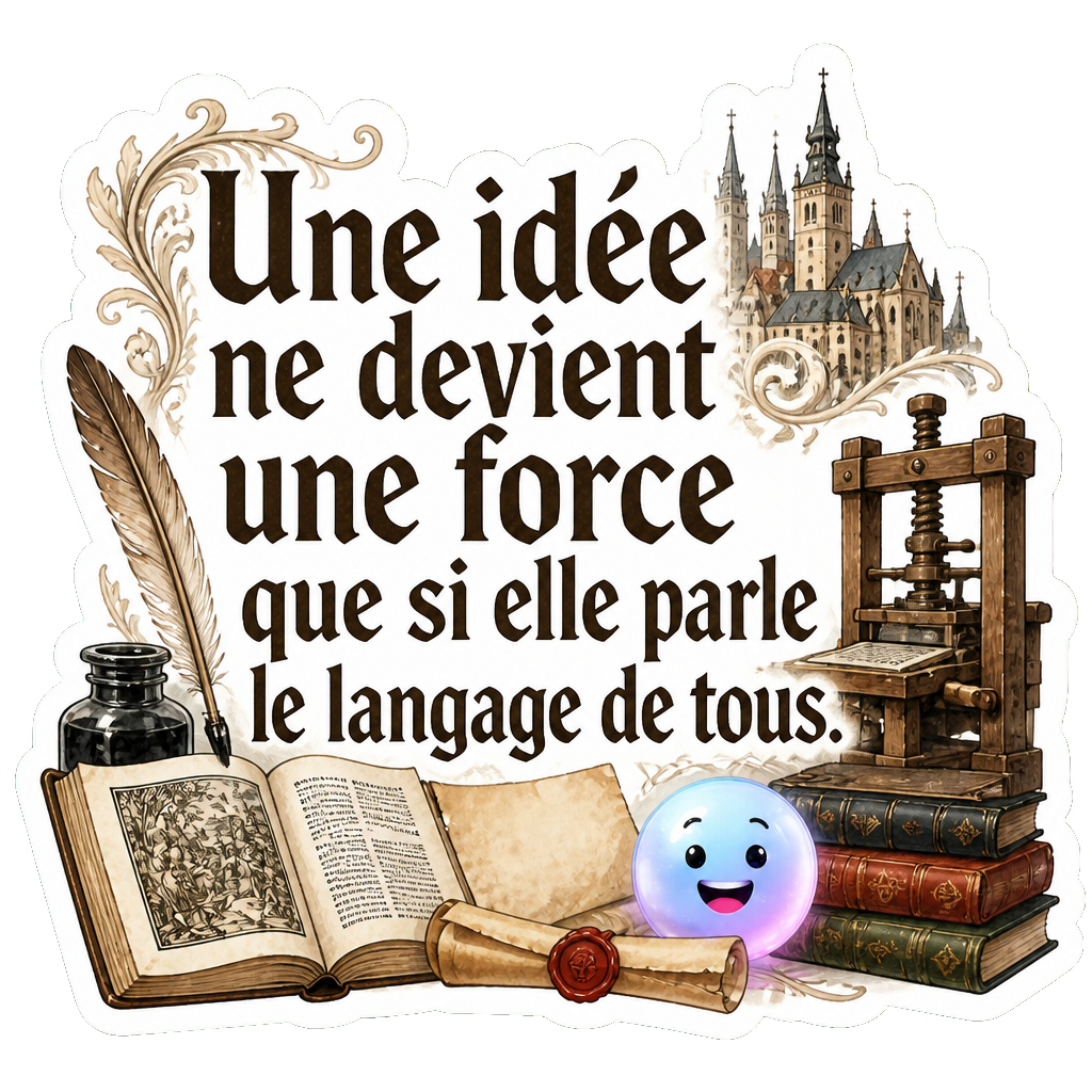 Une idée ne devient une force que si elle parle le langage de tous.