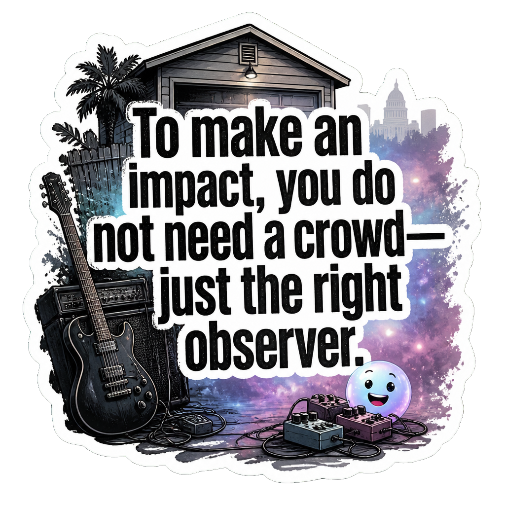 To make an impact, you do not need a crowd—just the right observer.