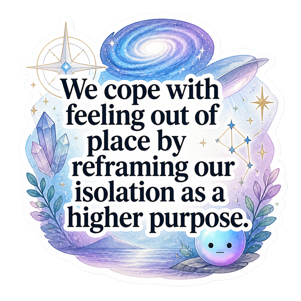 We cope with feeling out of place by reframing our isolation as a higher purpose.