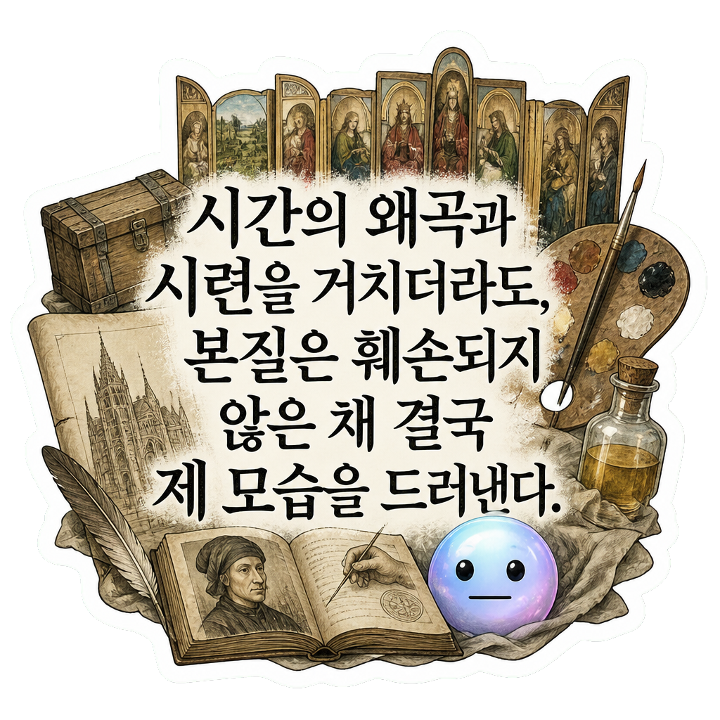 시간의 왜곡과 시련을 거치더라도, 본질은 훼손되지 않은 채 결국 제 모습을 드러낸다.