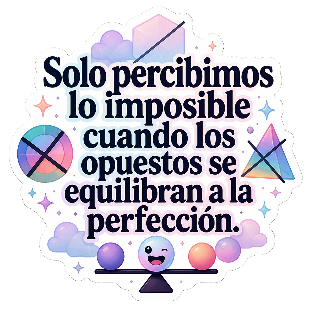Solo percibimos lo imposible cuando los opuestos se equilibran a la perfección.