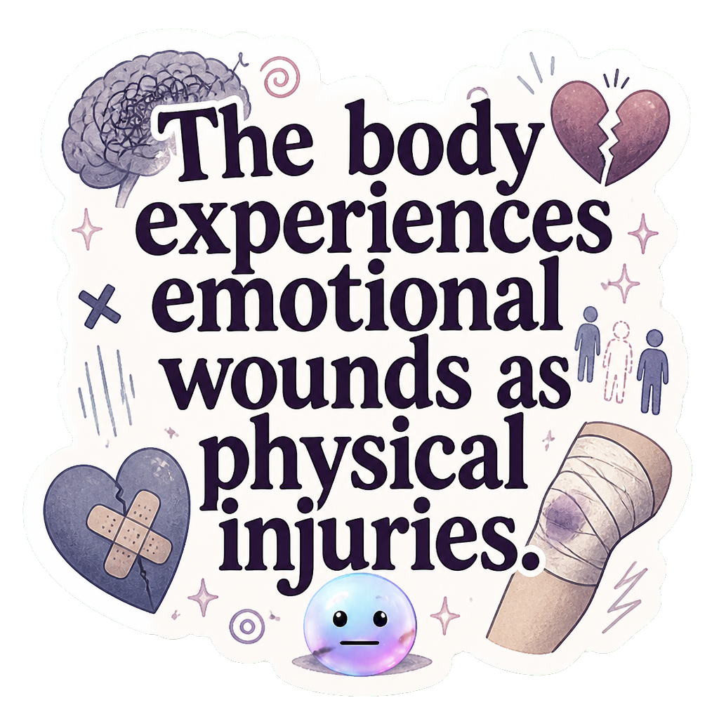 The body experiences emotional wounds as physical injuries.