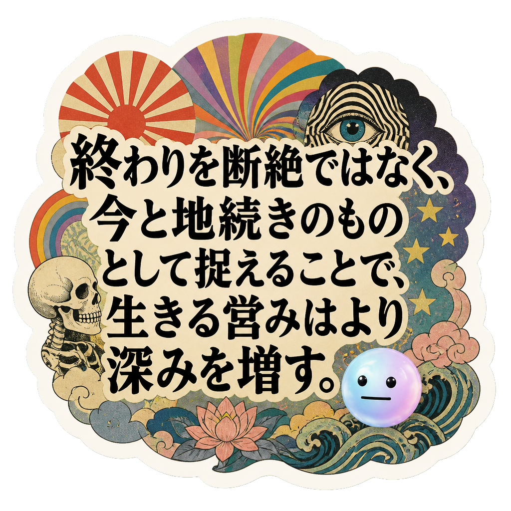 終わりを断絶ではなく、今と地続きのものとして捉えることで、生きる営みはより深みを増す。