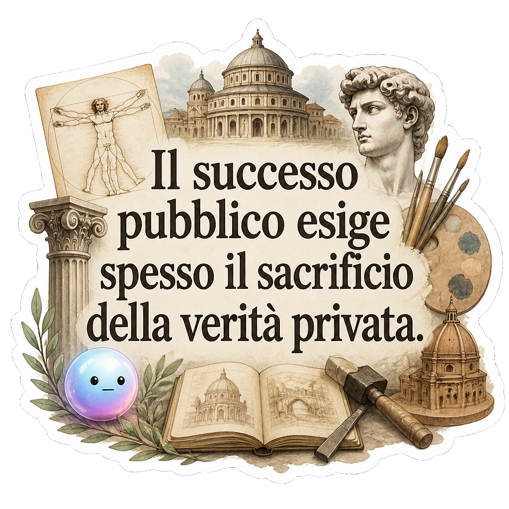 Il successo pubblico esige spesso il sacrificio della verità privata.