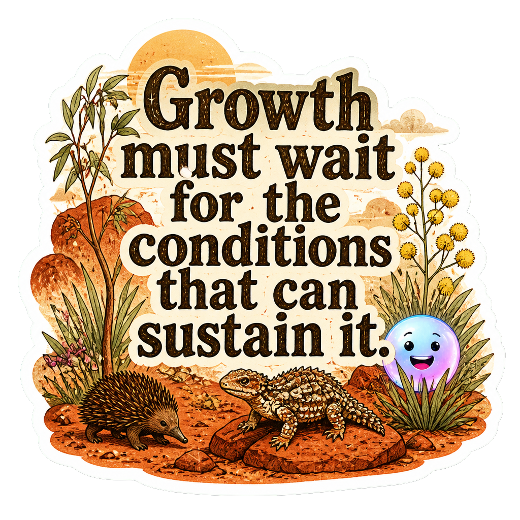 Growth must wait for the conditions that can sustain it.