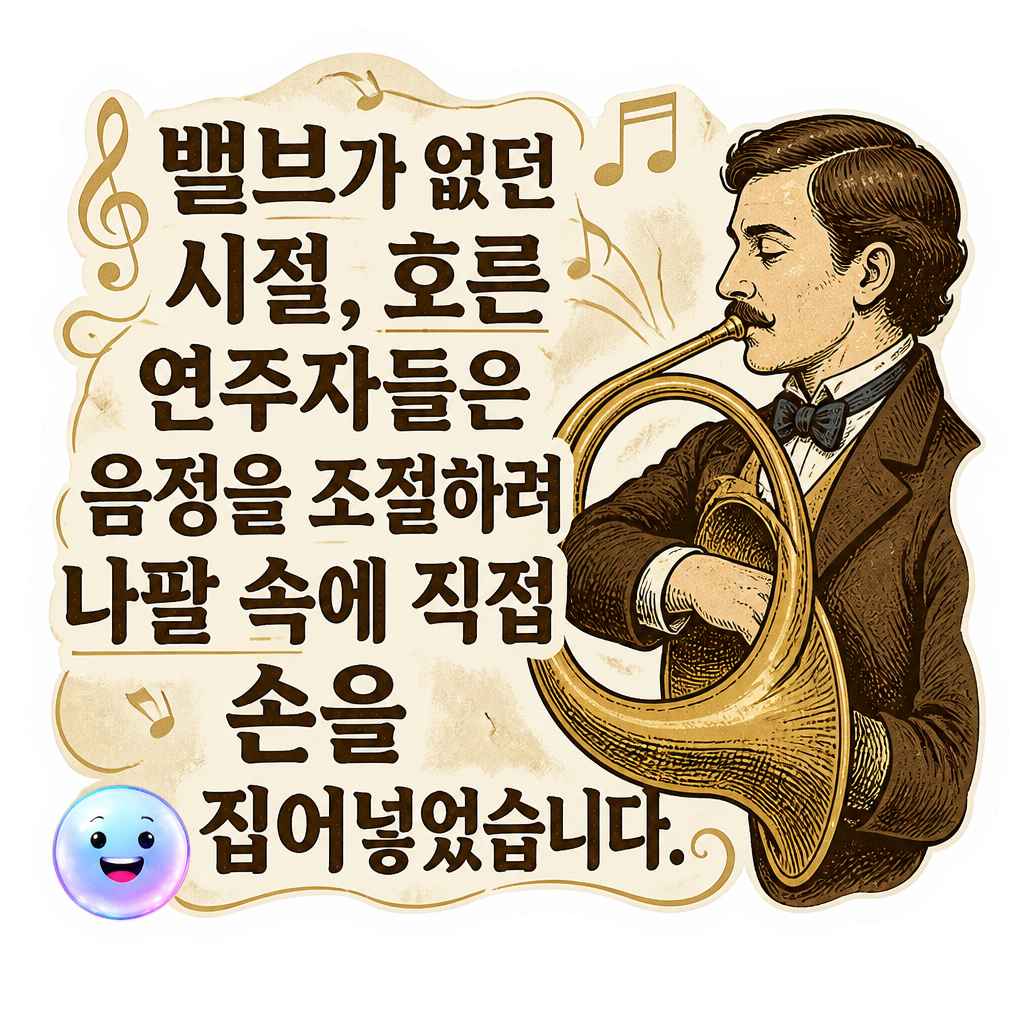 밸브가 없던 시절, 호른 연주자들은 음정을 조절하려 나팔 속에 직접 손을 집어넣었습니다.