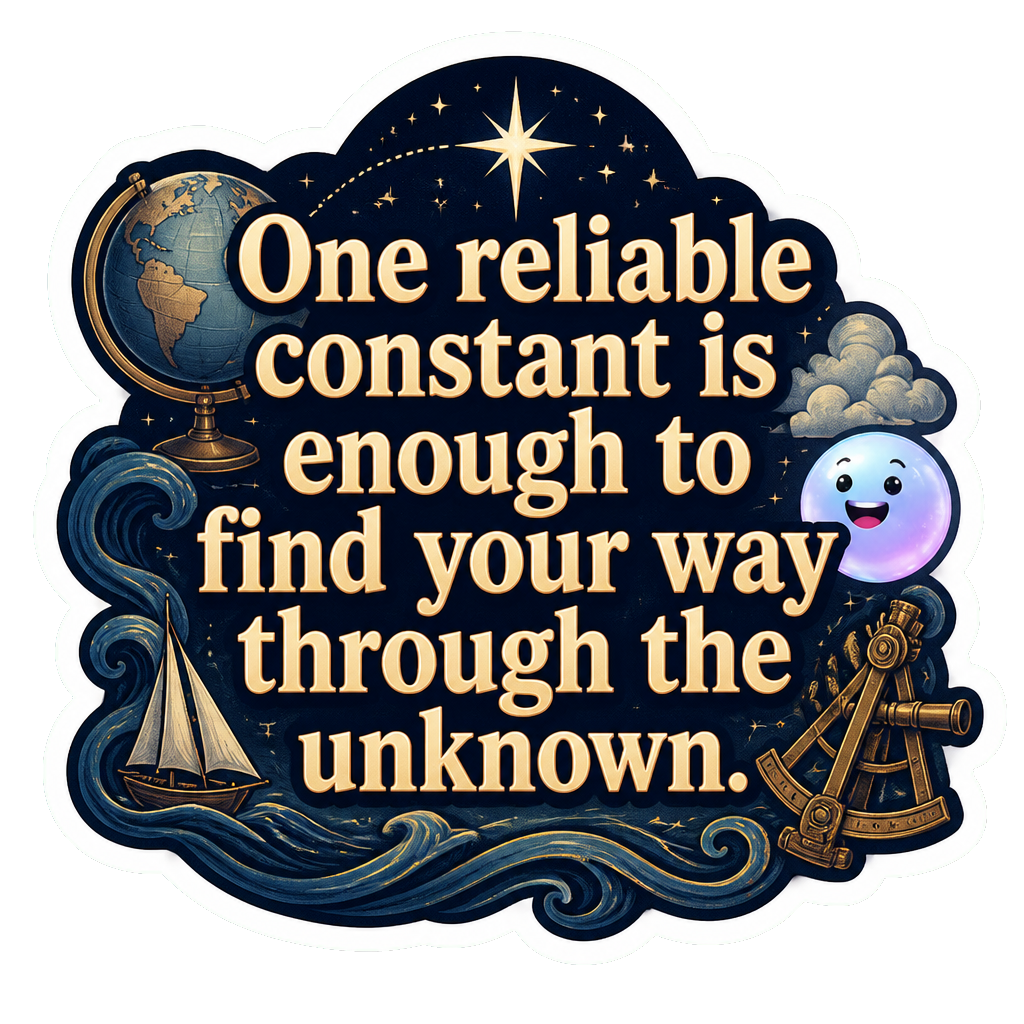 One reliable constant is enough to find your way through the unknown.
