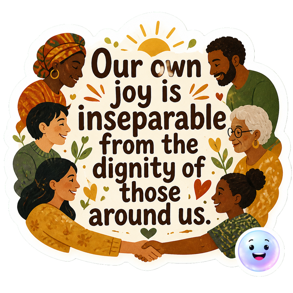 Our own joy is inseparable from the dignity of those around us.