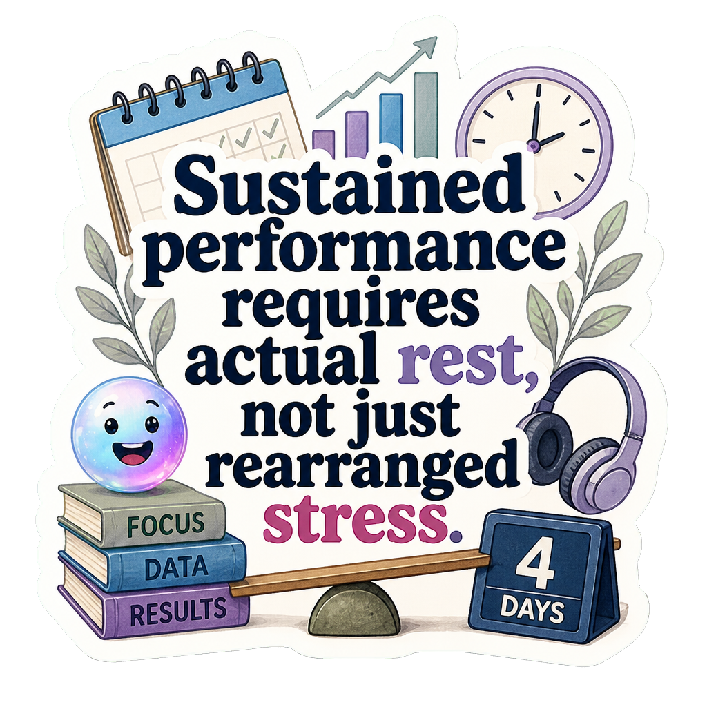 Sustained performance requires actual rest, not just rearranged stress.