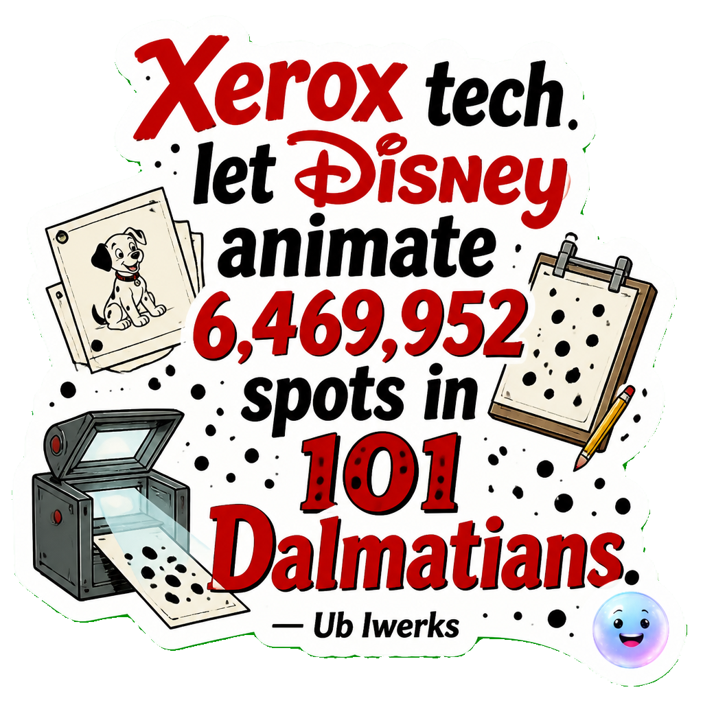 Xerox tech let Disney animate 6,469,952 spots in 101 Dalmatians.