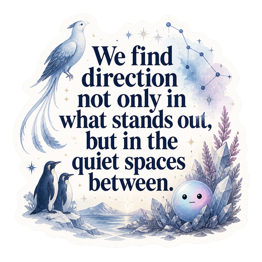 We find direction not only in what stands out, but in the quiet spaces between.