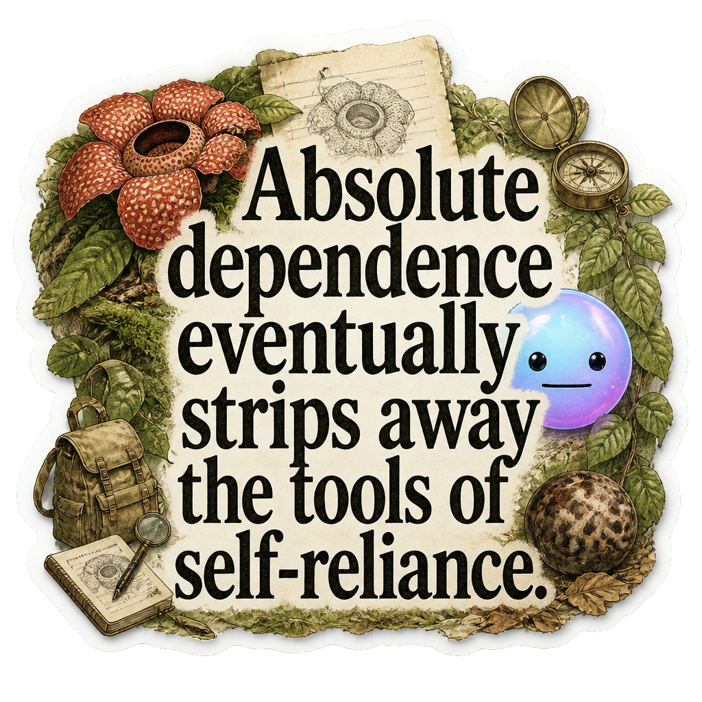 Absolute dependence eventually strips away the tools of self-reliance.