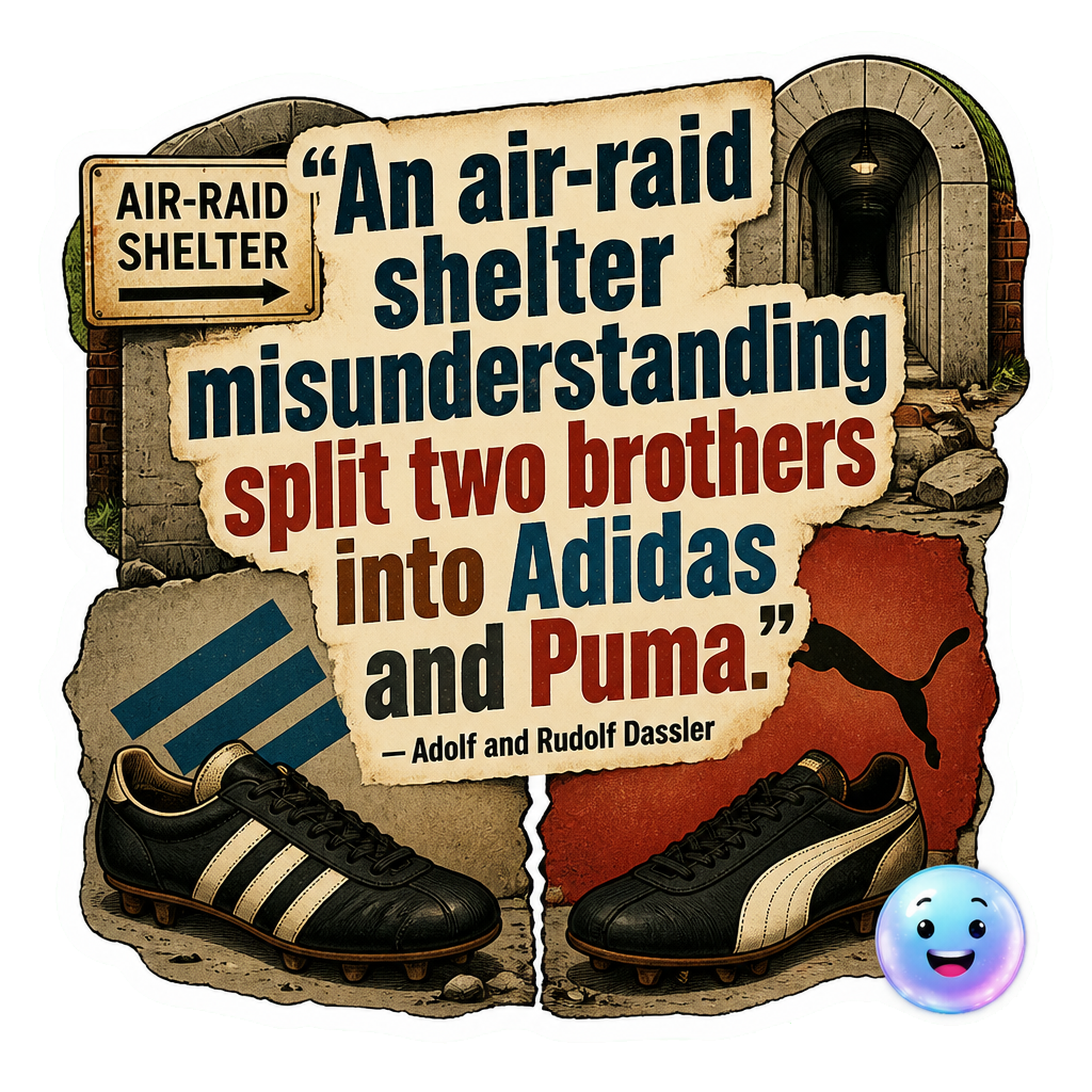 An air-raid shelter misunderstanding split two brothers into Adidas and Puma.