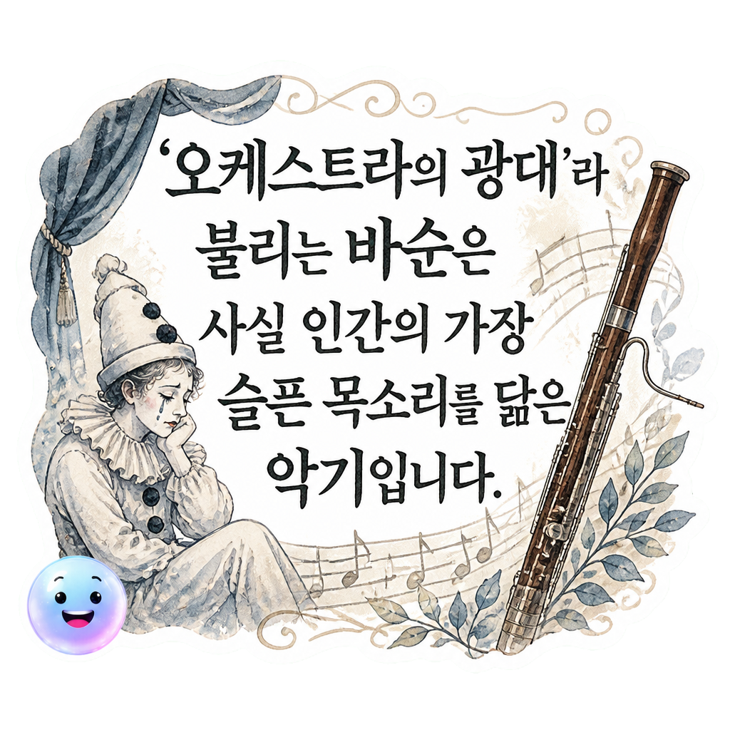 '오케스트라의 광대'라 불리는 바순은 사실 인간의 가장 슬픈 목소리를 닮은 악기입니다.