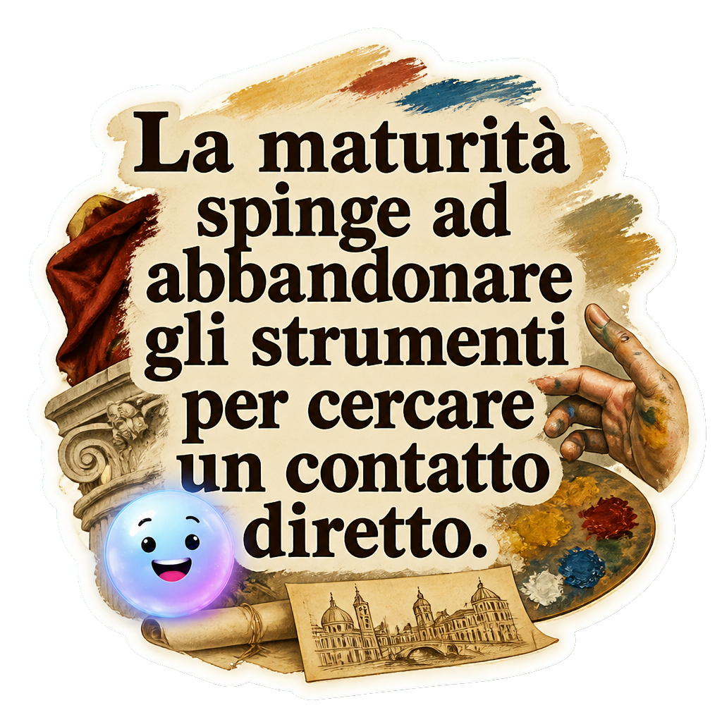 La maturità spinge ad abbandonare gli strumenti per cercare un contatto diretto.