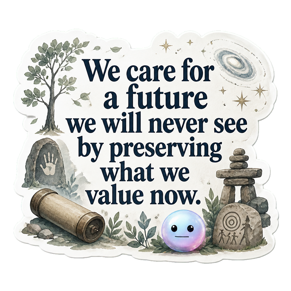 We care for a future we will never see by preserving what we value now.