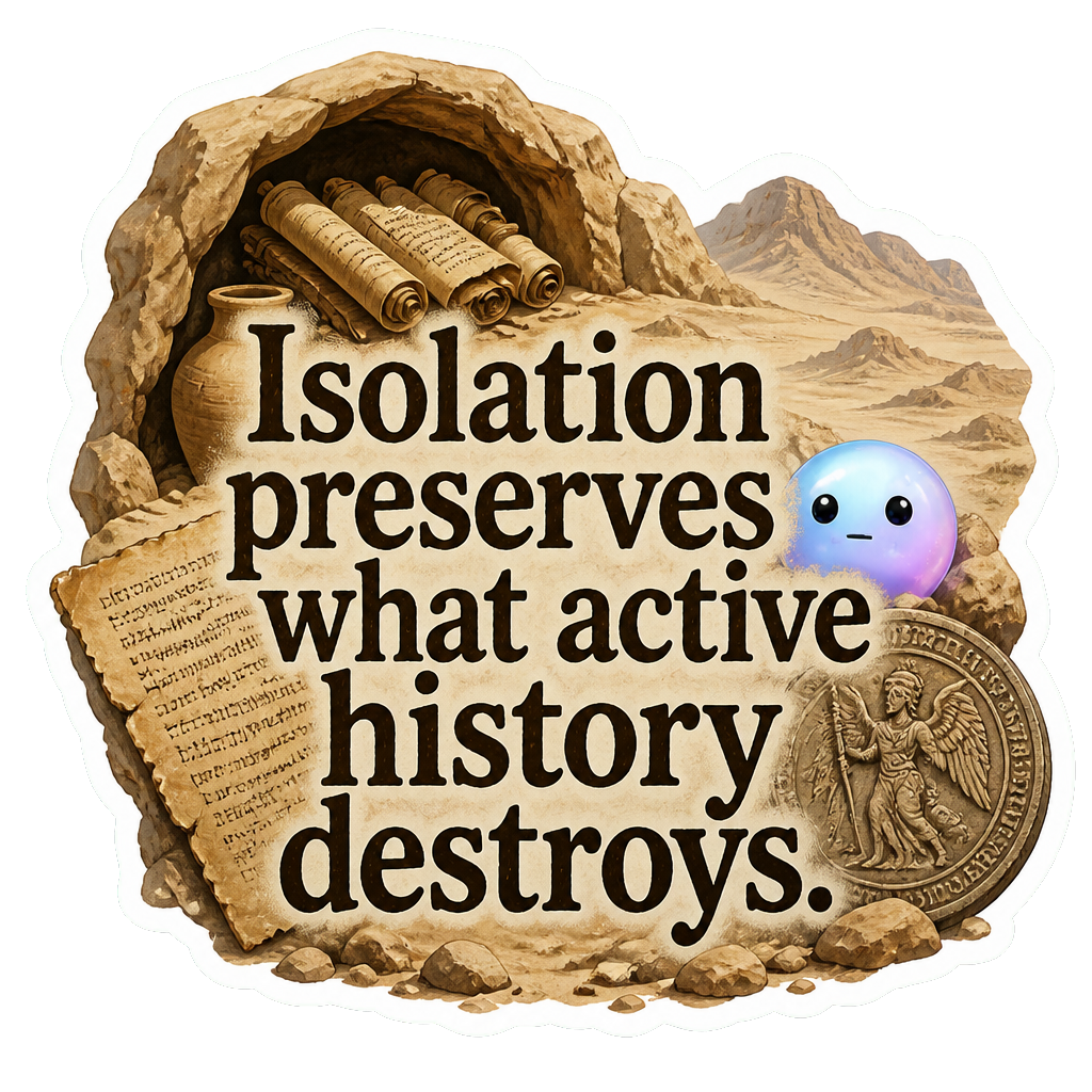 Isolation preserves what active history destroys.