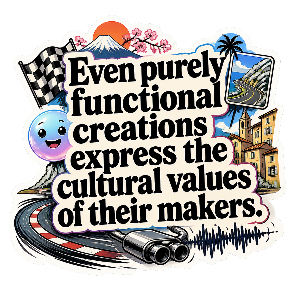 Even purely functional creations express the cultural values of their makers.