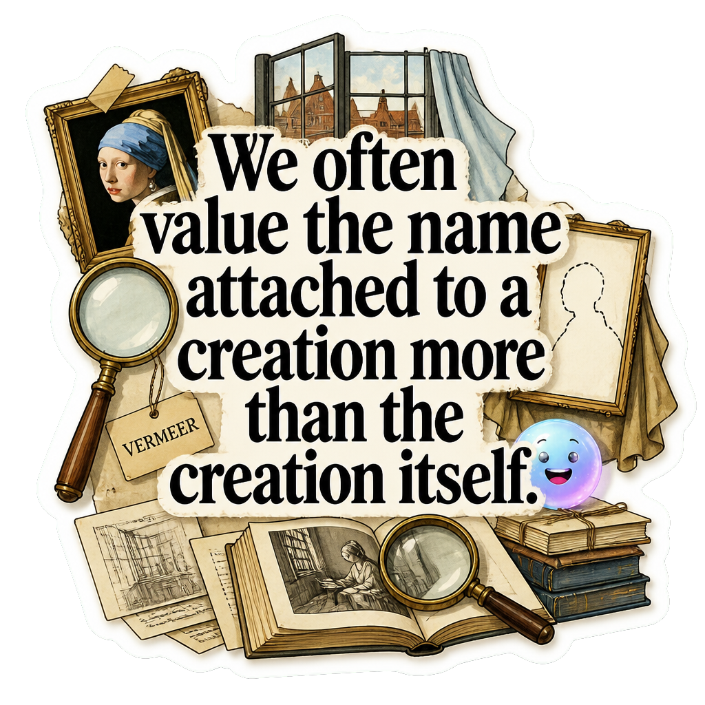 We often value the name attached to a creation more than the creation itself.