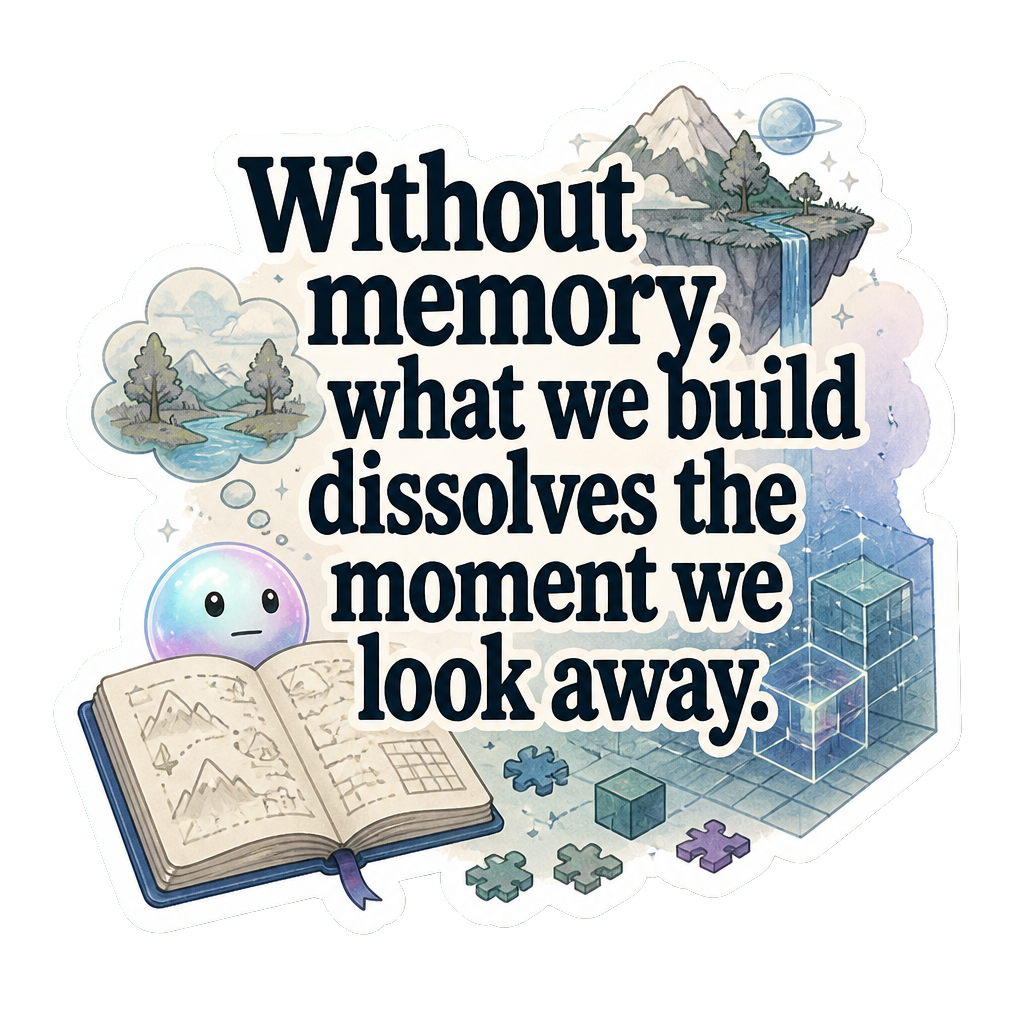 Without memory, what we build dissolves the moment we look away.