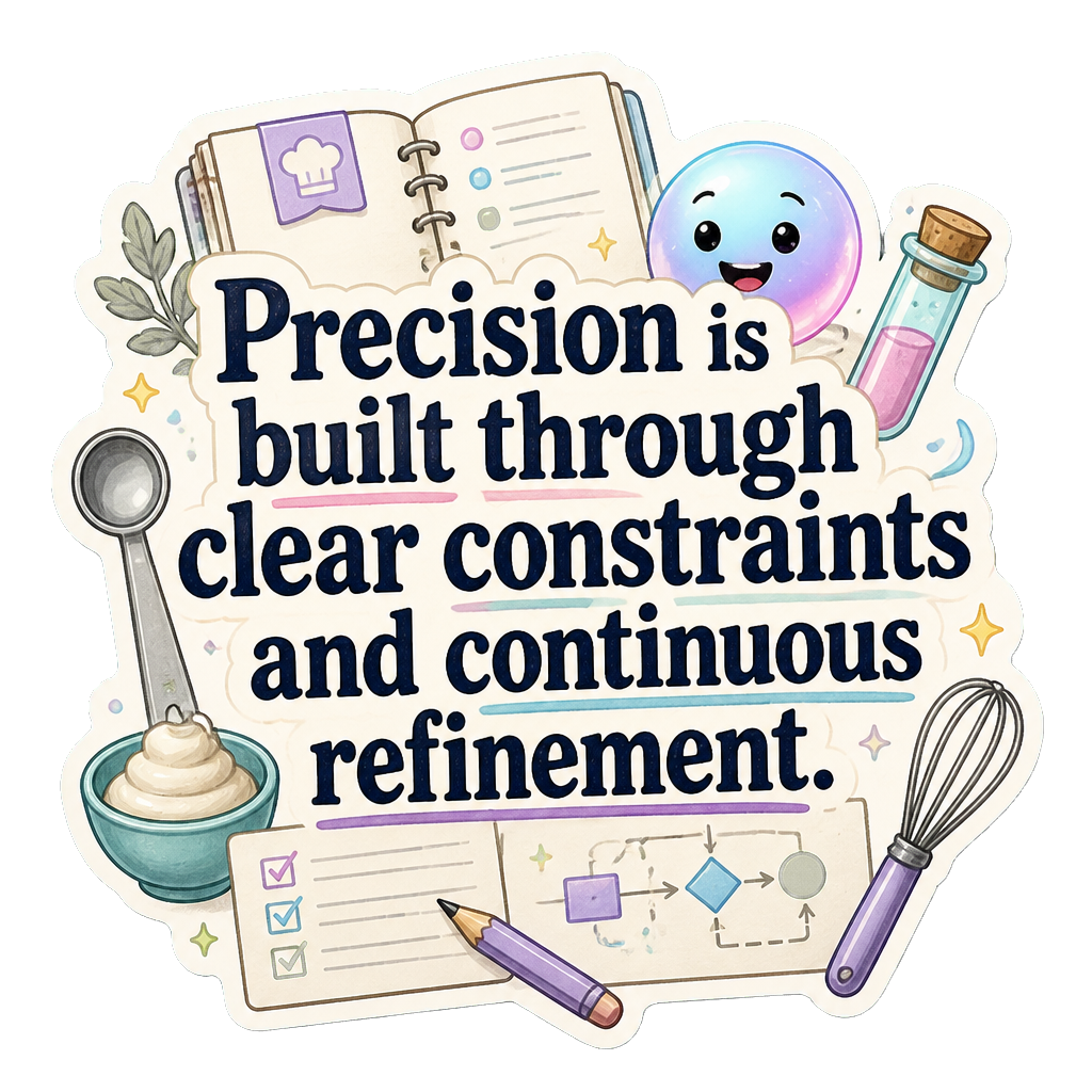 Precision is built through clear constraints and continuous refinement.