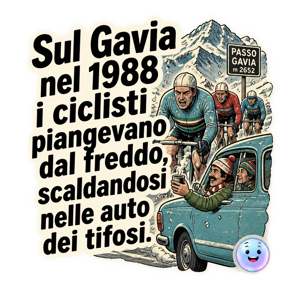 Sul Gavia nel 1988 i ciclisti piangevano dal freddo, scaldandosi nelle auto dei tifosi.