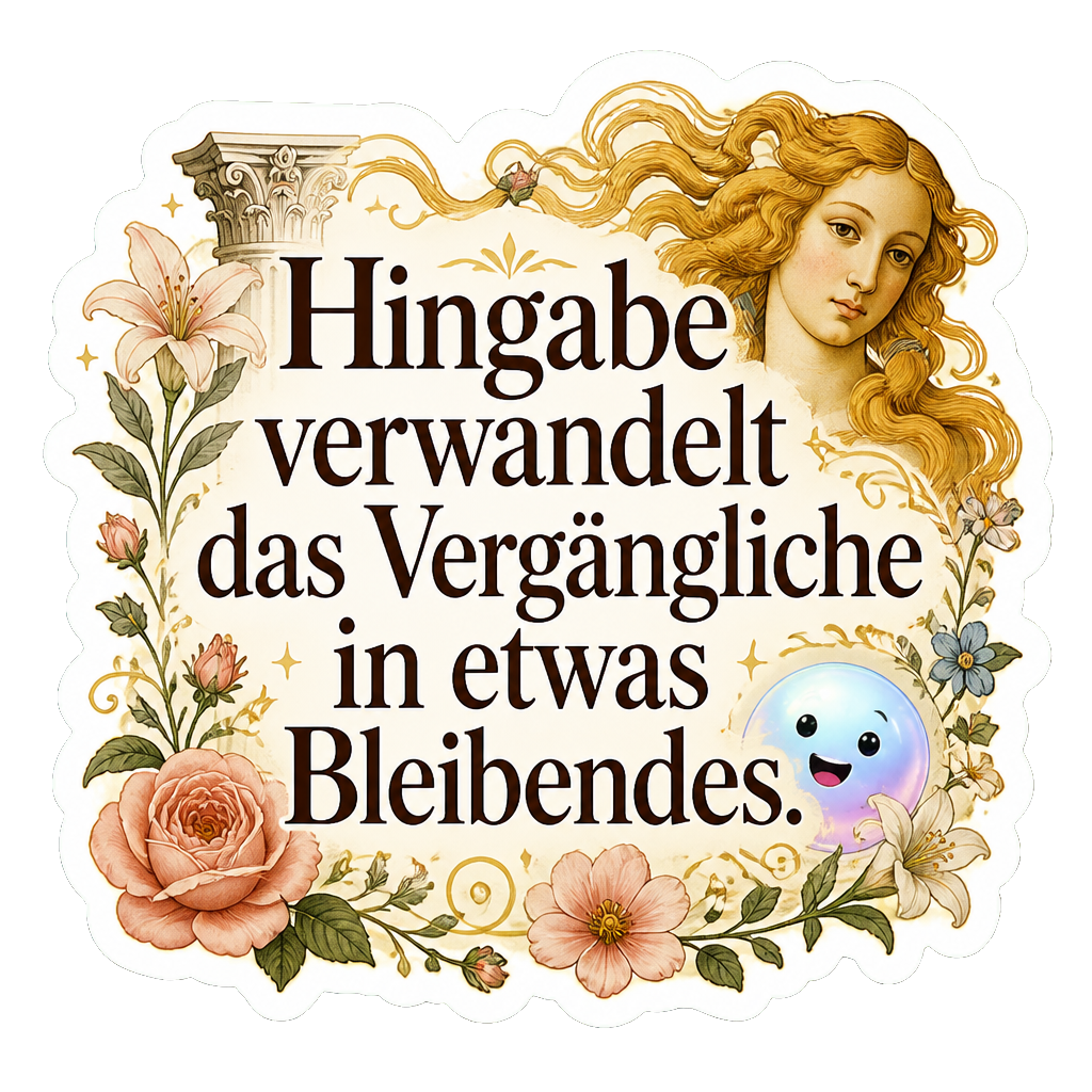 Hingabe verwandelt das Vergängliche in etwas Bleibendes.