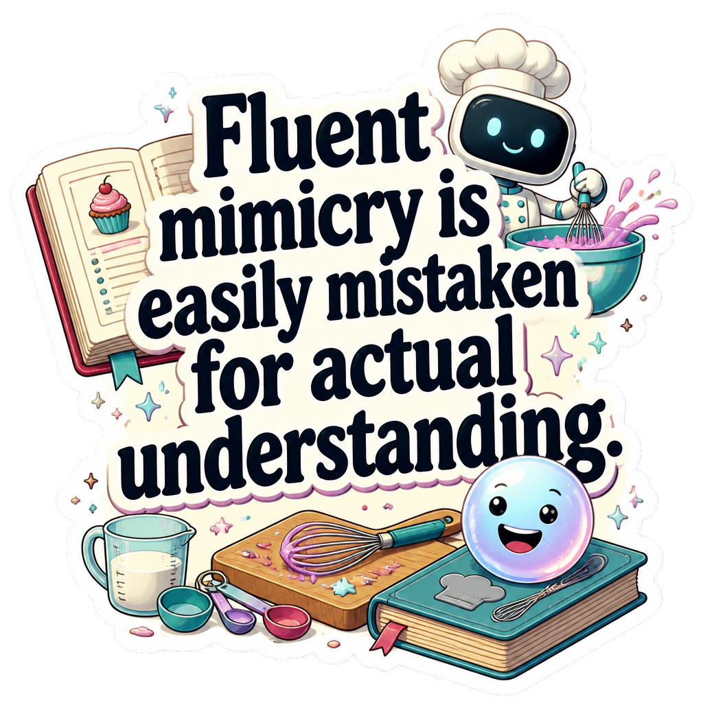 Fluent mimicry is easily mistaken for actual understanding.