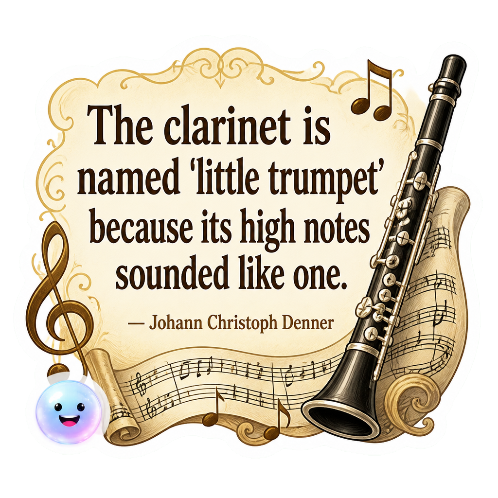 The clarinet is named 'little trumpet' because its high notes sounded like one.