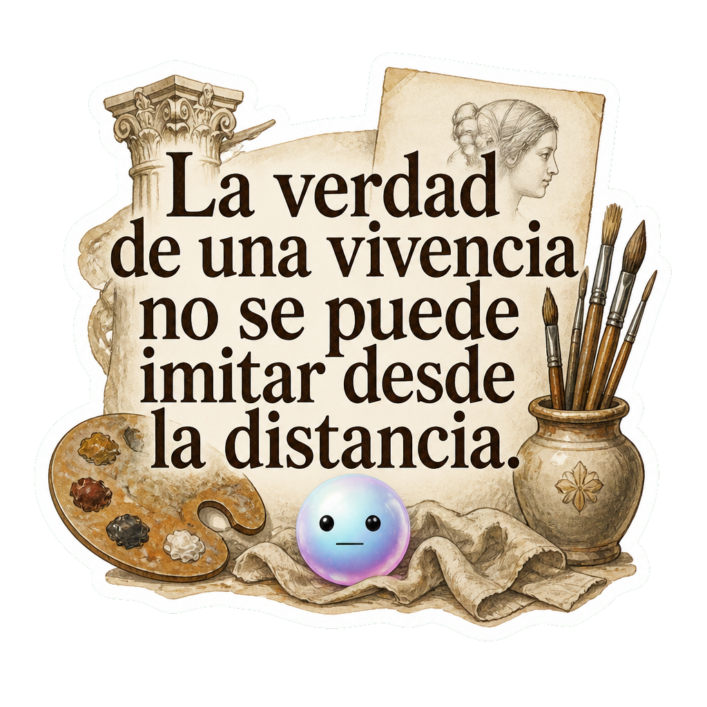 La verdad de una vivencia no se puede imitar desde la distancia.